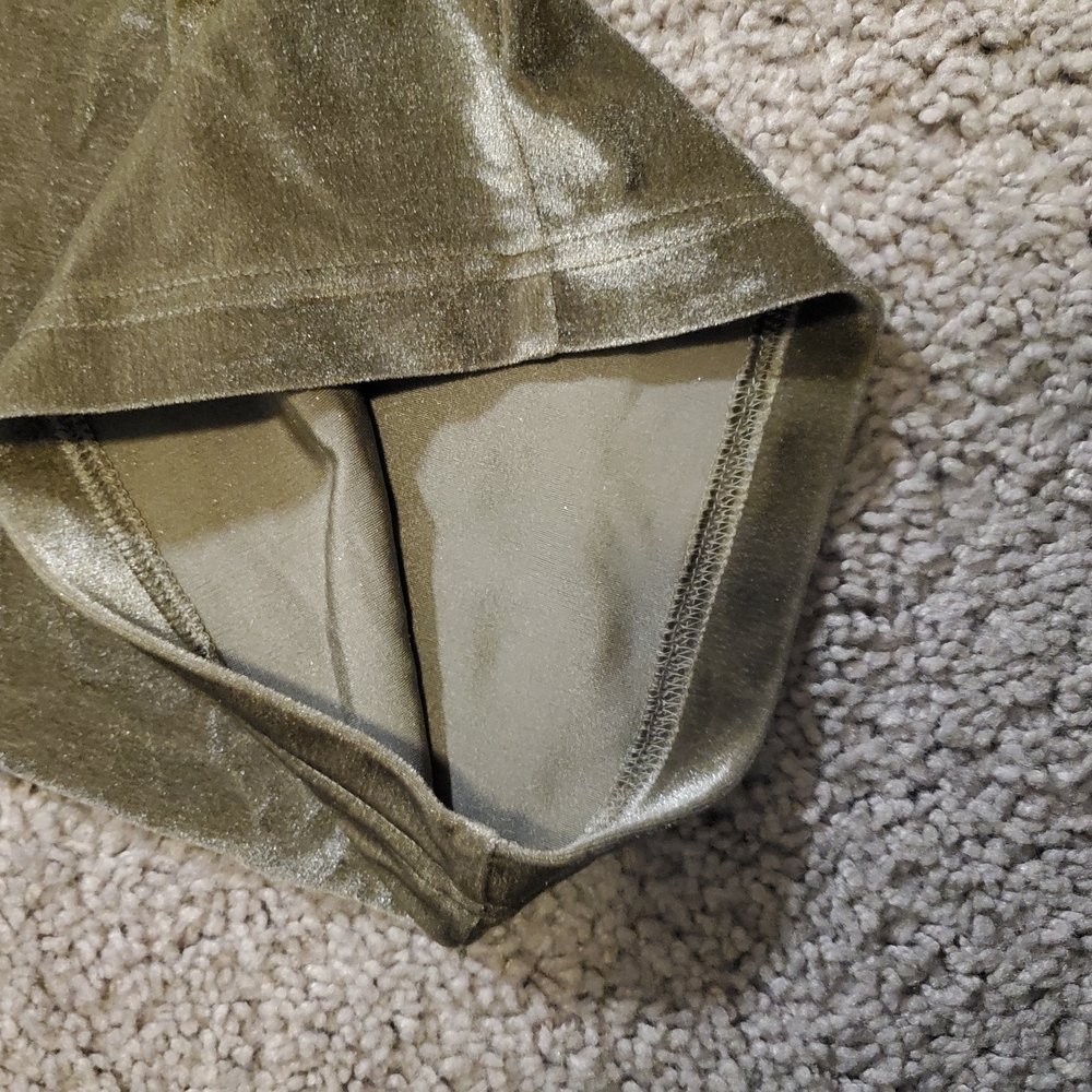 Vintage CHANEL Olive Green Velour Soft and Comfortable Pants Small - Picture 10 of 12